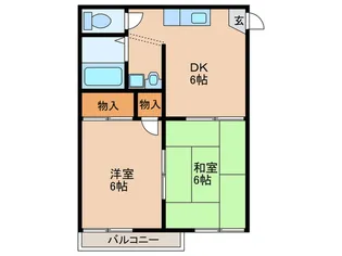 2DKの間取り画像