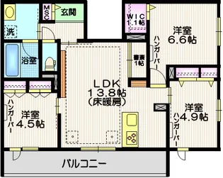 東京都世田谷区深沢5【マンション】の間取り