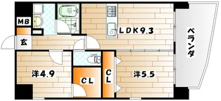 2LDKの間取り画像