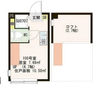 1Rの間取り画像