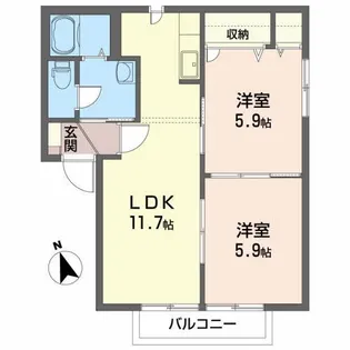 レオーネ A館【2階】の間取り