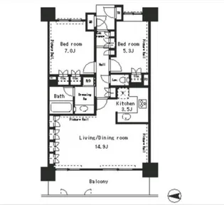 東京都新宿区四谷4【マンション】の間取り
