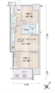 エスティメゾン豊洲レジデンスC【11階】の間取り
