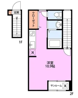 リビンド新大【2階】の間取り