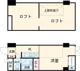ハピネス上町【4階】の間取り