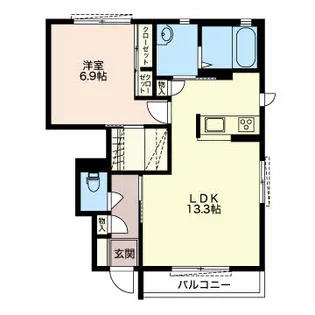 1LDKの間取り画像