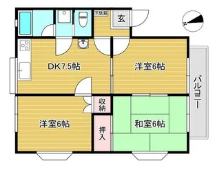 シャリエユウセイI【2階】の間取り