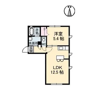 ラ・パルテール大元駅前【1階】の間取り