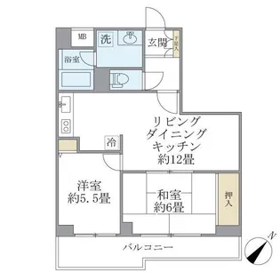 東京都新宿区若松町【マンション】の間取り