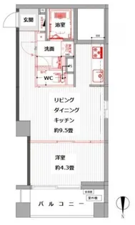 東京都台東区元浅草1【マンション】の間取り