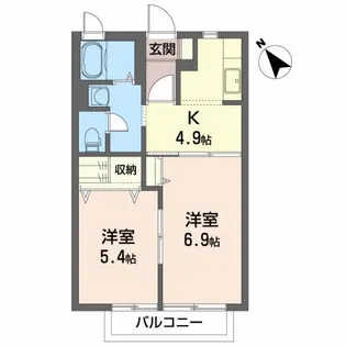 フォワード松本II【1階】の間取り