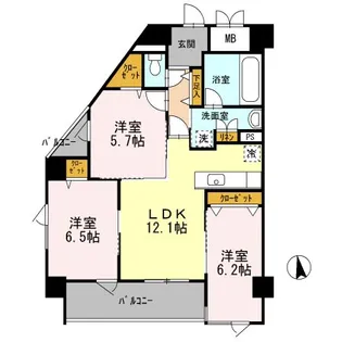 セイクレッド【6階】の間取り