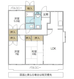 スパニッシュコート千波 B棟【2階】の間取り
