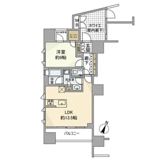 1LDKの間取り画像