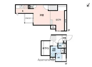 福岡県久留米市合川町【アパート】の間取り