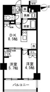 デュオステージ大山【7階】の間取り