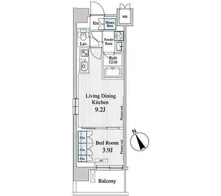 プレノ清澄庭園【5階】の間取り