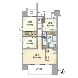 プラウド北浦和【9階】の間取り
