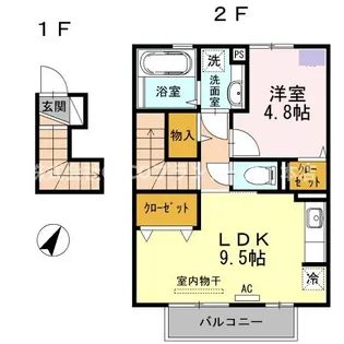 熊本県熊本市東区御領5【アパート】の間取り