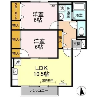 ビューテラス・ユウ A棟【2階】の間取り