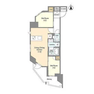 ウェルスクエア西蒲田【6階】の間取り