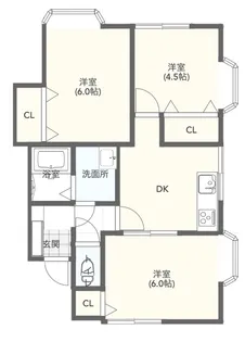 グランドール薬師 D 102号【1階】の間取り