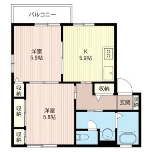 サンクレストB【2階】の間取り