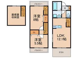 福岡県久留米市三潴町高三潴【一戸建】の間取り