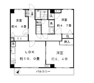 神奈川県横浜市港北区大豆戸町【マンション】の間取り