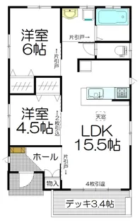 宮城県遠田郡涌谷町字田町裏【一戸建】の間取り