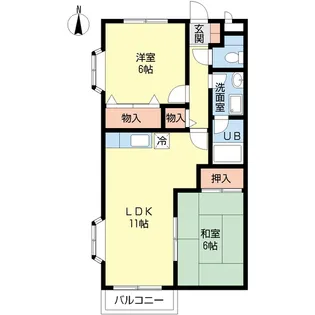 シンパシーフロント【2階】の間取り