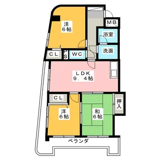 ブランドール山守【2階】の間取り