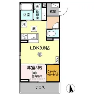 トリシア横町SOUTH【1階】の間取り