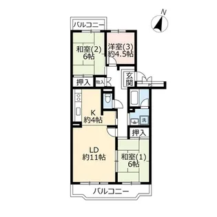 URせんげん台パークタウン四番街【5階】の間取り