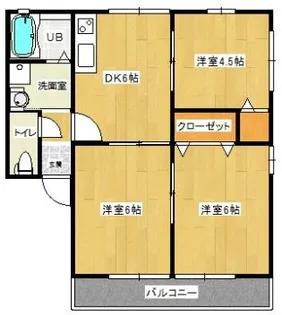 ハピネス【2階】の間取り