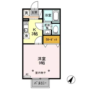 ロイヤルタウン程島D【2階】の間取り