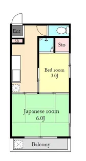 ハウスかごや【2階】の間取り