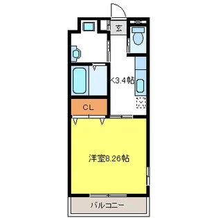 Casa上田なわて【1階】の間取り