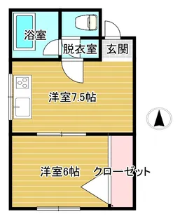 サンハイツ・ミキ【1階】の間取り