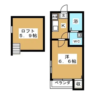 サニーサイド千葉【2階】の間取り