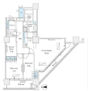 コスモポリス品川【7階】の間取り