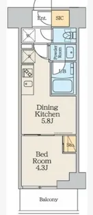 クレストコート本所吾妻橋North【5階】の間取り