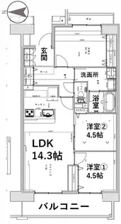 アクティ目黒駅前 2号棟【1階】の間取り