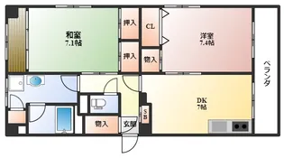 豊中サンハイツ【4階】の間取り