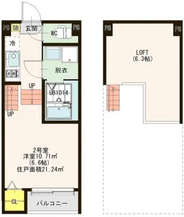 Clair福住【1階】の間取り