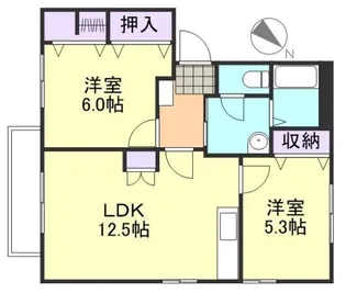 ウエストリバータウン E【2階】の間取り