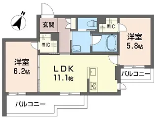 シャンテ・コート中海岸【4階】の間取り