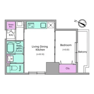 クロスレジデンス日本橋本町(クロスレジデンスニホンバシホンチョウ) 部【10階】の間取り