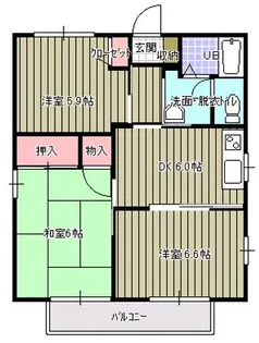 サニーホームズD【2階】の間取り