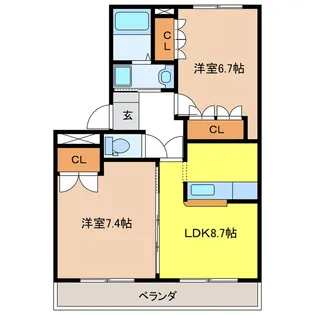 パジェール花水木【2階】の間取り